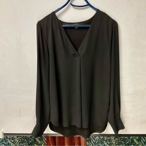 Ann Taylor Black V-Neck Blouse
